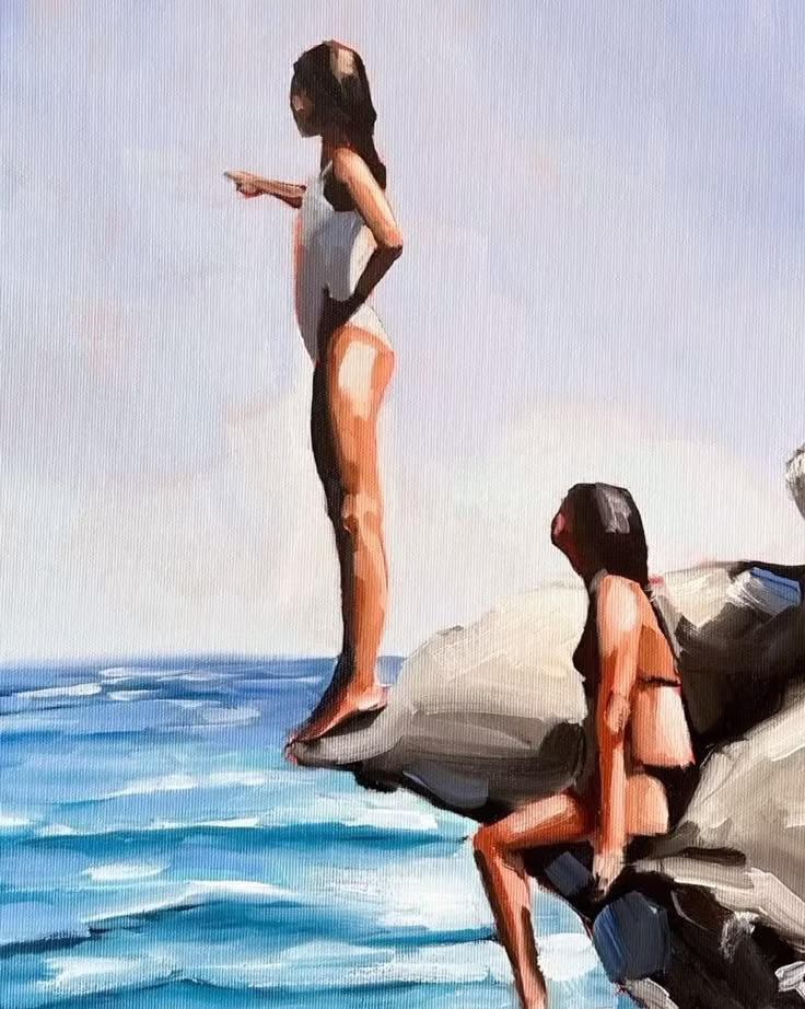 Mulher à beira da água